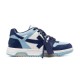 Off-White Out Of Office Blue Trainer Studio Profile Studio profile shot of Off-White Out Of Office blue trainer on white background