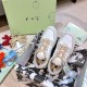 Off-White Out Of Office Trainers Packaging View Pair of Off-White Out Of Office white and beige trainers inside green shoebox