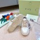 Off-White Out Of Office Trainers Sole View Underside tread pattern view of Off-White Out Of Office beige rubber outsole