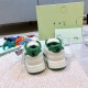 Off-White Out Of Office White Green Trainer Heel View Rear heel view showing green leather heel tabs with logo graphics in off-white and white