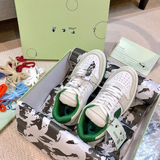 Off-White Out Of Office White Green Trainers in Box Off-White white green trainers presented inside original branded shoebox