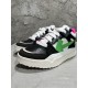 Front quarter view of Off-White Sponge Mid-Top Trainers In Black And White
