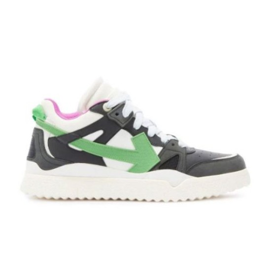 Lateral view of Off-White Sponge Mid-Top Trainers In Black And White