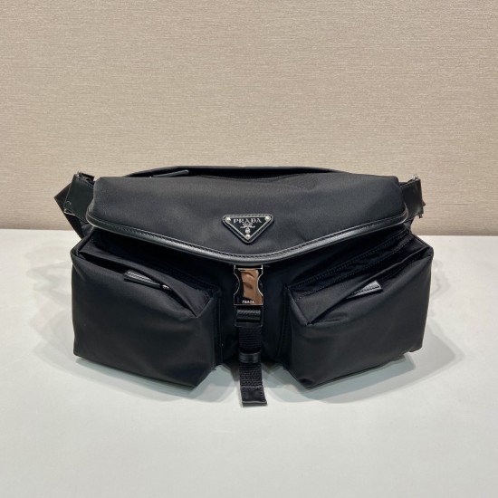 replica RE-NYLON BELT BAG IN BLACK UK
