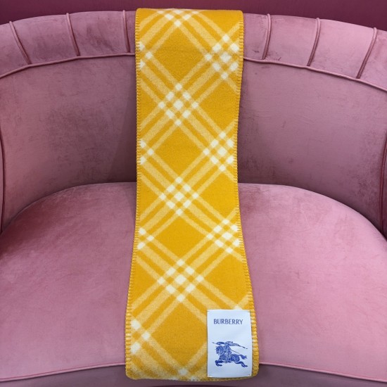 replica VINTAGE CHECK WOOL SCARF IN YELLOW UK