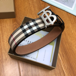 Reversible Monogram Motif Vintage Check Belt in Archive Beige - B26 UK
