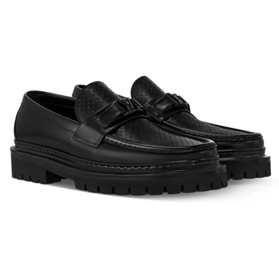 replica MAJOR LOAFERS BLACK LEATHER - LV873 UK