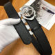 replica Black Ssima Leather Belt With Square G Buckle - B4 UK