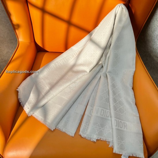 Replica Cannage Denim Shawl Grey Wool Silk And Cashmere Uk