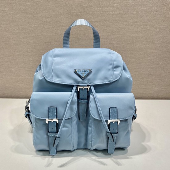 Replica Prada 14196 PFR#11883 Buddha Luxury Replica Small Re-Nylon Backpack In Light Blue Uk - 14196 - Buddha Luxury