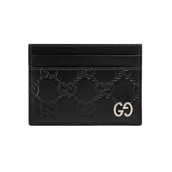 replica SIGNATURE CARD CASE BLACK SIGNATURE LEATHER WITH BLACK LEATHER DETAILS UK