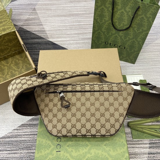 replica SMALL GG BELT BAG BEIGE AND EBONY ORIGINAL GG CANVAS UK