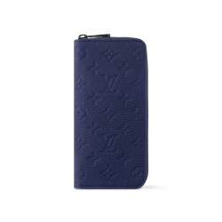 Zippy Vertical Wallet Sapphire Taurillon Monogram Embossed Cowhide Leather M11523 Uk