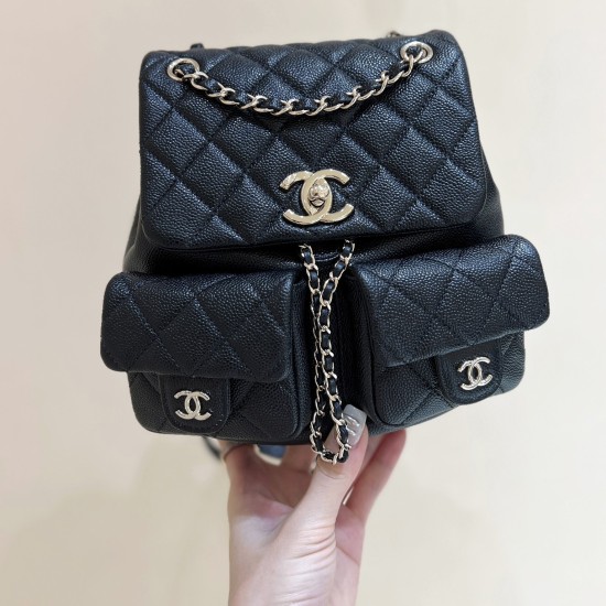 replica BACKPACK GRAINED SHINY CALFSKIN IN BLACK UK