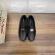Dolce & Gabbana Men's Black Driver Shoes Top View Dolce & Gabbana Men's Black Grainy Leather Plaque Driver Shoes overhead pair view