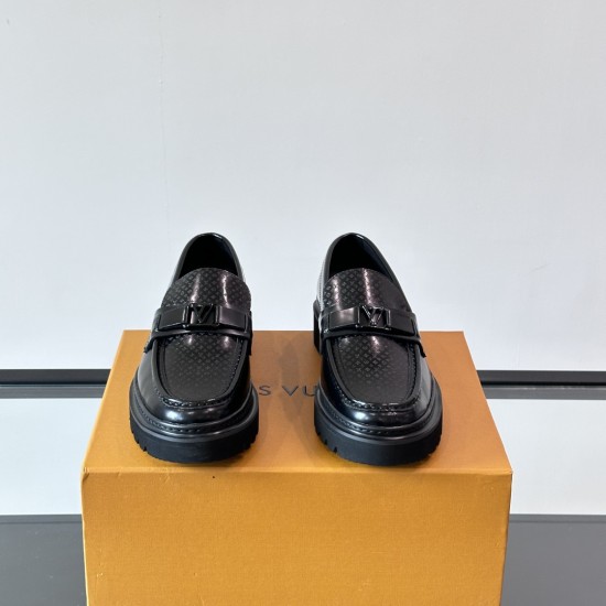 replica MAJOR LOAFERS BLACK LEATHER - LV873 UK