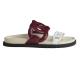 Hermes Flat Sandals Side Profile in White and Red Marsala Hermes flat sandals in white and red marsala viewed from the side