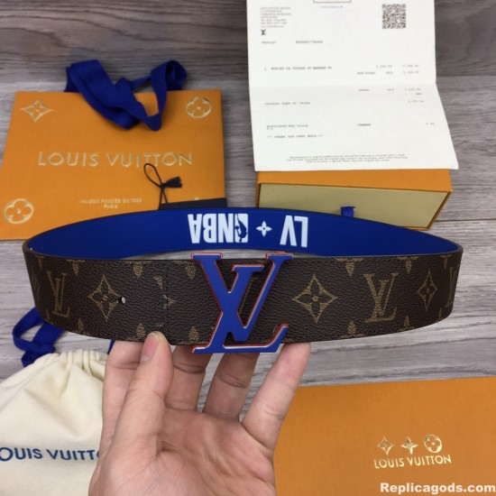 replica X NBA 3 STEPS 40MM REVERSIBLE MONOGRAM CANVAS BELT - B150 UK