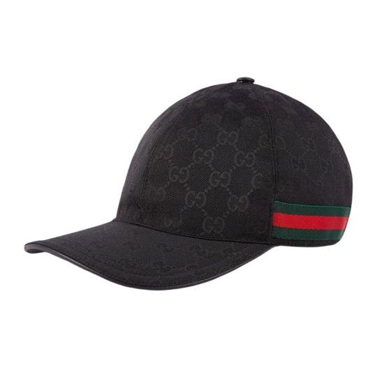 replica ORIGINAL GG CANVAS BASEBALL HAT WITH WEB IN BLACK UK