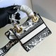 Replica Mini Lady D-Lite Bag White And Black Plan De Paris Embroidery Uk - 13273 - Buddha Luxury