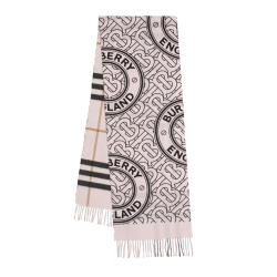 REVERSIBLE CHECK AND MONOGRAM CASHMERE SCARF UK REVERSIBLE CHECK AND MONOGRAM CASHMERE SCARF UK