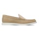 Dior Men's Granville Beige Suede Loafer Side Profile in beige and white Side profile view of Dior Men's Granville beige suede loafer with white rubber sole
