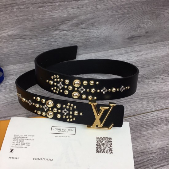 replica CALF LEATHER LV ICONIC 35MM BELT - B122 UK