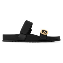 BOM DIA FLAT COMFORT MULES IN BLACK - LVS98 UK