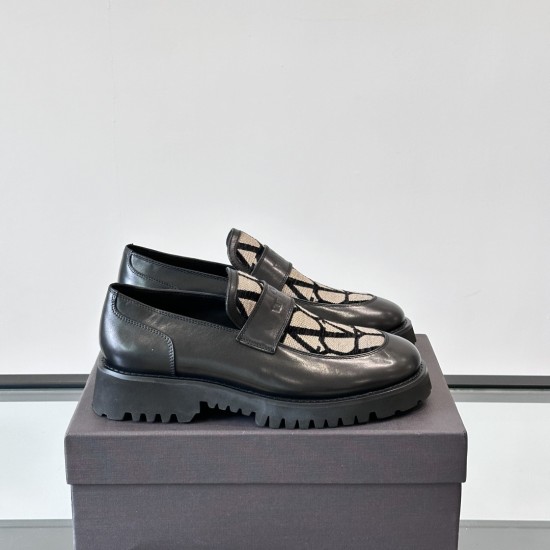 replica GARAVANI TOILE ICONOGRAPHE LOAFERS IN BLACK - VL210 UK