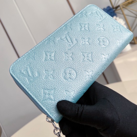 replica ZIPPY WALLET AZUR FROST COWHIDE LEATHER M12680 UK