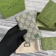 replica LONG CARD CASE WITH GG DETAIL GREEN LEATHER TRIM UK