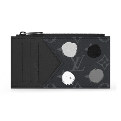 X Yayoi Kusama Coin Card Holder Monogram Eclipse Canvas In Black M81930 Uk