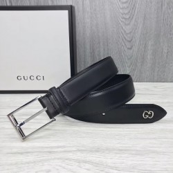 Leather Belt With Gg Detail - B42 Uk Leather Belt With Gg Detail - B42 Uk