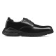 Dior Men's Black Polished Leather Derby Shoe Side View Side profile of Dior men's black polished leather derby shoe showcasing the chunky lug sole