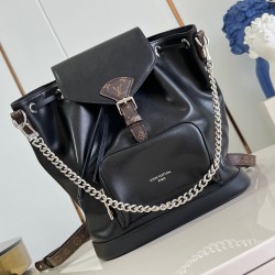 Montsouris Pm Backpack Black Lambskin Leather M12587 Uk