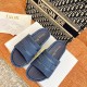Replica Dior 14851 DFR#7378 Buddha Luxury Replica Dway Oblique Embroidered Sandals In Blue - Cds9 Uk - 14851 - Buddha Luxury