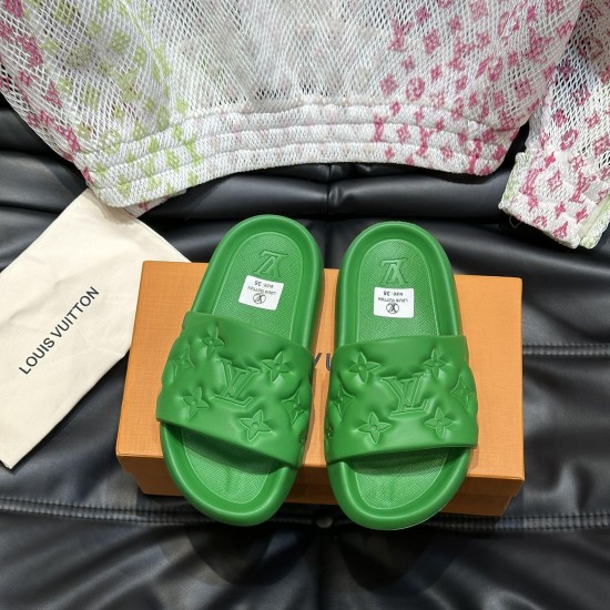 replica WATERFRONT MULE SLIDES IN GREEN - LVS78 UK