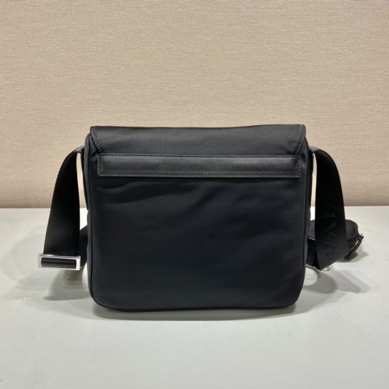 replica RE-NYLON TRIANGLE LOGO-PLAQUE SHOULDER BAG IN BLACK UK