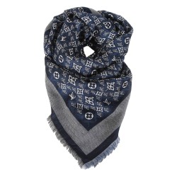 SINCE 1854 MONOGRAM SHAWL BLUE UK