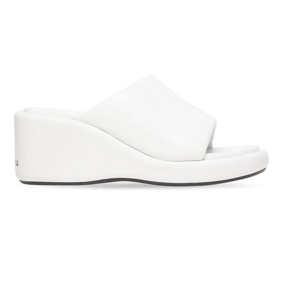Replica Logo-Print Wedge Sandals In White - Bbs24 Uk - 14830 - Buddha Luxury