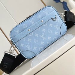 ALPHA MESSENGER BAG SKY BLUE MONGORAM CANVAS M14073 UK ALPHA MESSENGER BAG SKY BLUE MONGORAM CANVAS M14073 UK