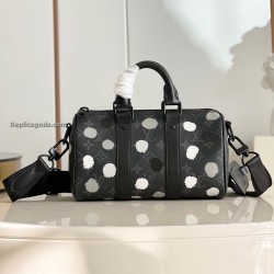 X Yayoi Kusama Keepall 25 Bag In Black And Silver M46406 Uk X Yayoi Kusama Keepall 25 Bag In Black And Silver M46406 Uk