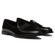 Dolce & Gabbana Men's Black Patent Calfskin Loafers Dolce & Gabbana Men's Black Polished Patent Calfskin Loafers three-quarter side view