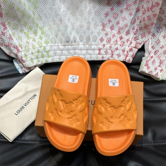 replica WATERFRONT MULE SLIDES IN ORANGE - LVS73 UK