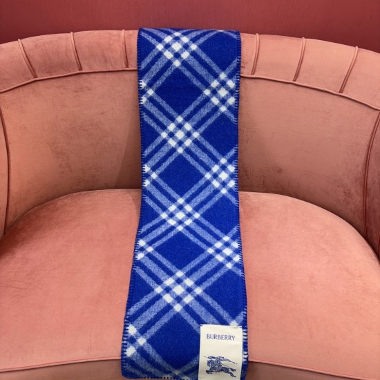 replica VINTAGE CHECK WOOL SCARF IN BLUE UK