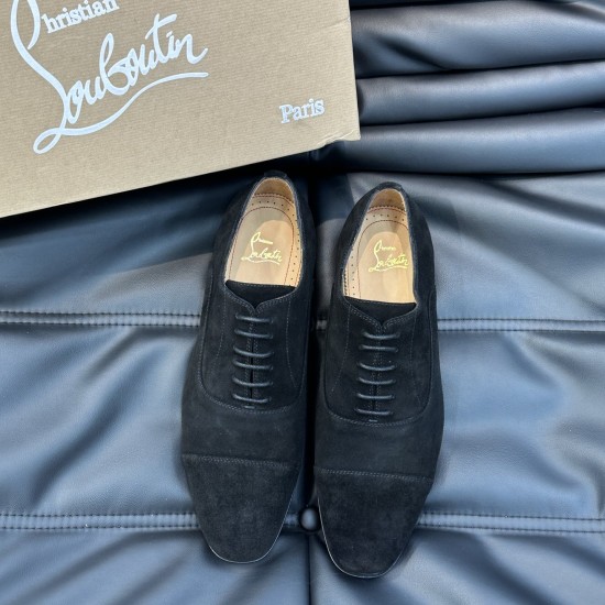 replica CHRISTIAN GREGGO SUEDE OXFORD SHOES IN BLACK - CL101 UK