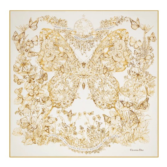 replica BUTTERFLY AROUND THE WORLD 90 SQUARE SCARF WHITE UK