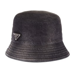Re-Nylon Denim Bucket Hat In Black Uk