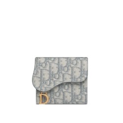 Saddle Lotus Wallet Gray Oblique Jacquard Uk