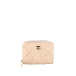 CLASSIC ZIPPED COIN PURSE BEIGE UK